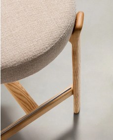 Béžová/v svetlo prírodnej farbe barová stolička z jaseňového dreva (výška sedadla 65 cm) Granite – Kave Home