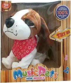 LEAN Toys Interaktívny psík na vôdzke šteká a vrtí chvostom so senzormi