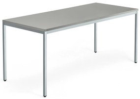 Kancelársky stôl QBUS, klasický rám, 1800x800 mm, strieborná, svetlošedá