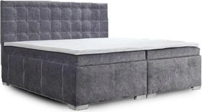 Čalúnená postel MIAMI, 200x180, tm.šedá / sv.šedá (forever 68/60)