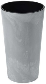 PLASTOVÝ KVETINÁČ URBANIKA SADA 2KS 57X30 CM+46,6X25,5 CM IMITÁCIA BETÓNU SIVÁ