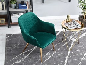 Kreslo Osmol F (zelená + zlatá). Akcia -15%. Vlastná spoľahlivá doprava až k Vám domov. 1110368