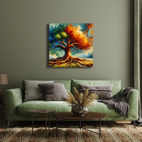 Obraz farebný strom života s koreňmi