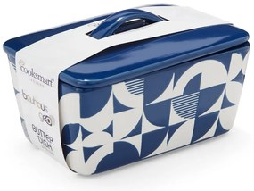 Biela/modrá keramická nádobka na maslo Bauhaus – Cooksmart ®
