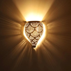 Marocká strieborná nástenná lampa Nadim
