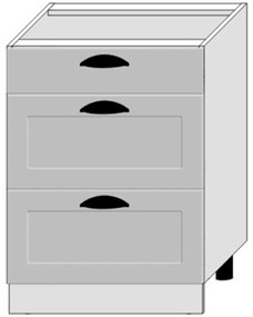 Kuchynská skrinka Adele D60s/3 Šedá Mat/Biely