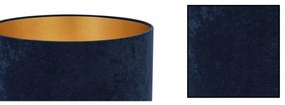 Závesné svietidlo MEDIOLAN, 1x tmavomodré/zlaté textilné tienidlo, (fi 35cm)