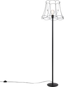Stojacia lampa čierna s tienidlom Granny Frame čierne 45 cm - Simplo