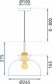 Toolight Toolight, závesné svietidlo APP1184-1CP C, hnedá-číra, OSW-14027