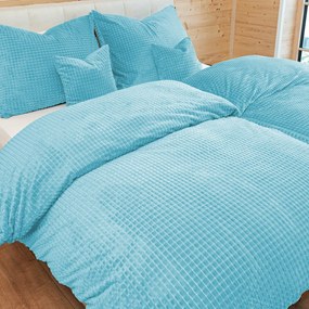 Biante Hrejivé posteľné obliečky Minky kocky MKK-006 Svetlo modré Jednolôžko 140x200 a 70x90 cm