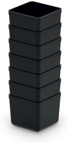Sada úložných boxů 7 ks UNITEX 5,5 x 5,5 x 16,5 cm černá
