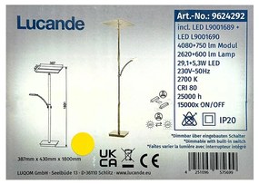 Lucande Lucande - LED Stmievateľná stojacia lampa PARTHENA LED/29,1W/230V + LED/5,3W/230V LW0512