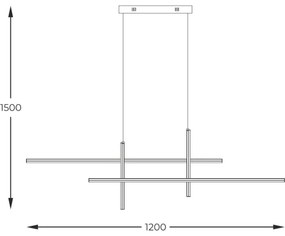 Zuma Line 22008P-BK/GD - LED Luster na lanku EDGE LED/42W/230V 3000/4000/6000K