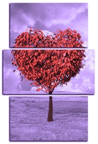Obraz na plátne -  Srdce v tvare stromu- obdĺžnik 7106FC (105x70 cm)