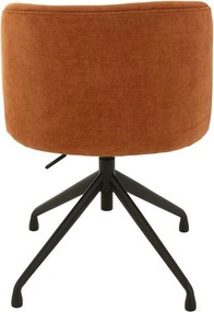 Oranžová zamatová jedálenská točiaca stolička Chair Turn Rusty - 56*48*77cm