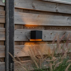 Vonkajšia nástenná lampa čierna so zlatom vrátane LED 2-svetlo IP54 - Edwin