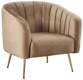 Dizajnové kreslo, hnedá Velvet látka/gold chróm-zlatý, BAGY