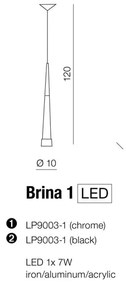 Moderné svietidlo AZZARDO BRINA 1 chrome AZ0932
