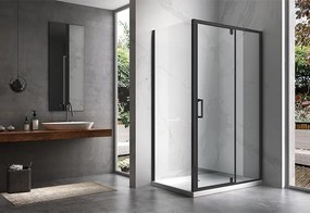 BPS-koupelny Obdĺžnikový sprchový kút ZES KZ07B BL 110x90 čierna/transparent - bez vaničky