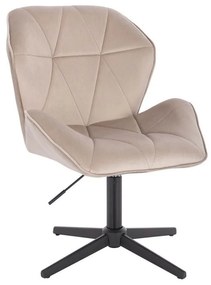 LuxuryForm DESIGN Stolička MILANO MAX VELUR na čiernom kríži - latte