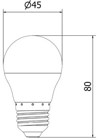 Mexen Nova, LED žiarovka E27, G45, 7W, neutrálna - 4000K, 735 lm - L101-E27-0740-01
