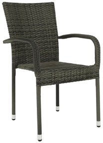 Záhradná stohovateľná stolička, sivá, VIPANA