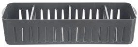 Úložný box s priehradkami, stohovateľný, sivý, NIKI (4 priehradky), 32 x 10 x 7 cm