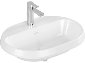 VILLEROY &amp; BOCH Architectura oválne zápustné umývadlo s otvorom, bez prepadu, 600 x 450 mm, biela alpská, 5A666101