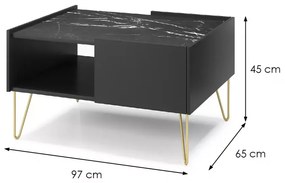 Konferenční stolek Harmony Va 97 cm černý/černý mramor