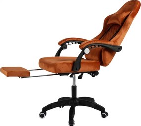 Kancelárske kreslo s masážou - hnedý zamat