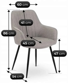 PROXIMA.store - Čalúnená jedálenska stolička MALAGA FARBA: sivá