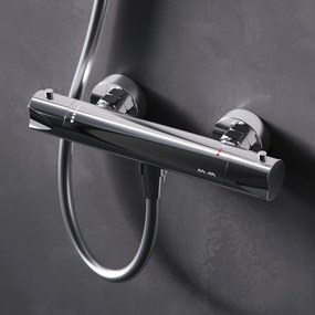 Ručná sprchová súprava AM.PM Hit F408TA46 s termostatickou sprchovou batériou, chróm