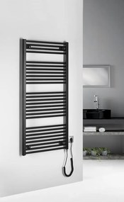 Aqualine Aqualine, DIRECT-E elektrické vykurovacie teleso, rovné, 450x960 mm, 300 W, čierna, ILE94TB