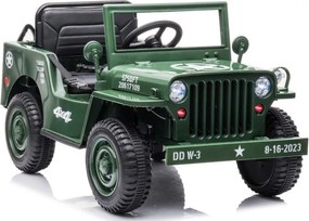LEAN CARS Elektrické autíčko na akumulátor JH-103 armádne zelené 4x4
