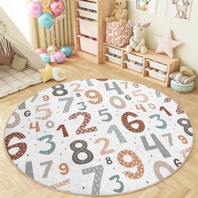 Prateľný detský hrací koberec ø100 cm Happy Numbers – Mila Home