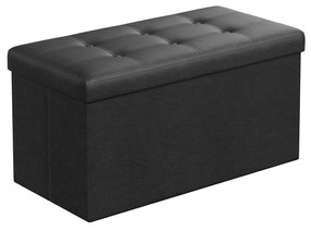 Taburetka, ekokoža, 38x76x38cm, čierna