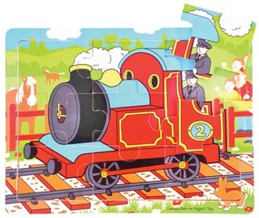 Bigjigs Toys Drevené puzzle vlak 9 dielikov