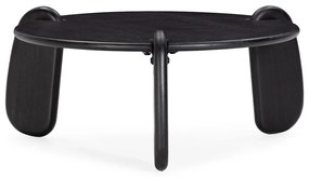 Čierny okrúhly konferenčný stolík z mangového dreva ø 80 cm Tamira – MOME