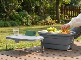 Skladací piknikový kôš TRIGO 3v1, sivý