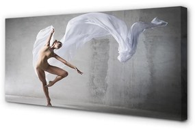 Obraz canvas Žena tancuje biely materiál 120x60 cm