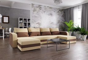 HEWLET rozkladacia sedačka do U, 305x90x140 rainbow 15/rainbow 31