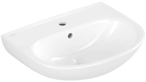 VILLEROY &amp; BOCH O.novo závesné umývadlo s otvorom, s prepadom, 550 x 440 mm, biela alpská, s povrchom CeramicPlus, 4A4055R1