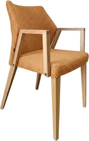 Čalúnené polo-kreslo ZORA s dubovými nohami a podrúčkami, 56x60x87 cm Catch-Me08