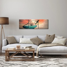 Obraz - Život vo fľaši (s hodinami) (90x30 cm)