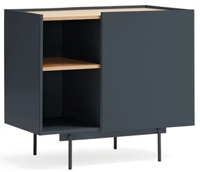 Nízka komoda v dekore duba v antracitovo-prírodnej farbe 90x78 cm Otto – Teulat