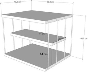 Odkladací stolík LIFON 40x50 cm hnedá/čierna