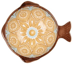 Keramická miska rybka s hnedým vzorom Mibbo - 12*11*4 cm / 100 ml