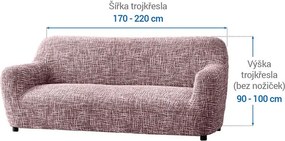 Bielastické poťahy GRAFITI NOVÉ gaštanovo hnedé trojkreslo (š. 170 - 220 cm)