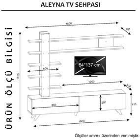 Obývacia stena Aleyna 180 cm biela