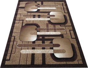 Koberec Alfa 16 – hnedý geometrický vzor pre moderný interiér Rozmer: 40x60 cm